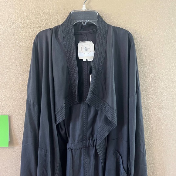 *NEW Anthropologie Hei-Hei charcoal gray duster trach coat - Picture 6 of 8